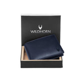 WildHorn Wallet for Men Leather Original, Mens Wallet, Leather Wallets for Men Stylish, Bi-Fold Wallets for Man, 9 Card Slots, Secret Card Slots, Coin Pocket, Gift for Mens (Blue)