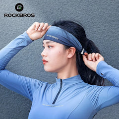 ROCKBROS Sports Sweatband for Men and Women | Breathable Yoga Hair Bands & Gym Headscarf | Non-Slip Running Fitness Headwrap | Moisture-Wicking Elastic Head Sweat Bands