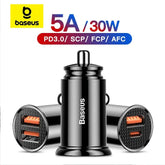 Baseus 30W Fast Charging USB Car Charger | Quick Charge 4.0 & 3.0 USB PD Car Phone Charger | FCP SCP Fast Charging Adapter for iPhone and Smartphones