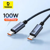 Baseus 100W USB C to USB C Cable | 100W PD Fast Charging Type C to Type C Cable | High-Speed Charging & Data Transfer Cable for iPhone MacBook Xiaomi Samsung | Durable Universal USB C Charging Cable