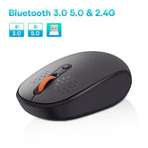 Baseus F01B Wireless Bluetooth Mouse | Silent Click 1600 DPI Computer Mouse | 2.4G Bluetooth Dual Mode Wireless Mouse | Ergonomic Portable Mouse for MacBook Laptop Tablet PC Gaming & Office Use