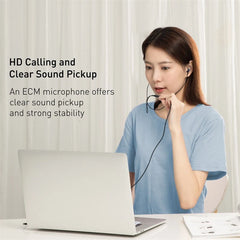 Baseus H19 Wired Earphones | 6D Stereo Bass In-Ear Headphones with Microphone | 3.5mm Jack Earbuds for Xiaomi Samsung Android Smartphones | Clear Sound Music & Calling Headset