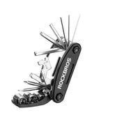 ROCKBROS 16-in-1 Bicycle Repair Tool Kit | Multi-Function Bike Maintenance Tool Set with Hex Keys, Spoke Wrench, Screwdrivers & Wrench | Compact Cycling Repair Kit for MTB Road Bike