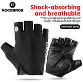 ROCKBROS Half Finger Cycling Gloves | Breathable Summer Anti-Slip Shockproof Bike Gloves with SBR Padded Palm | Comfortable Lightweight MTB Road Bicycle Riding Gloves