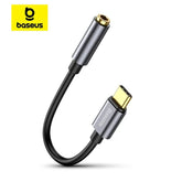 Baseus USB C to 3.5mm Audio Adapter | Type C to AUX Headphone Jack Converter | USB C Audio Adapter for Huawei Xiaomi Samsung Apple | Wired Earphone Connector for Smartphones