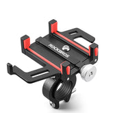 ROCKBROS Motorcycle & Bicycle Phone Holder | CNC Aluminum Alloy Smartphone Mount with Five-Claw Mechanical Grip | Secure Handlebar Phone Bracket for Electric Bike, MTB & Motorcycle