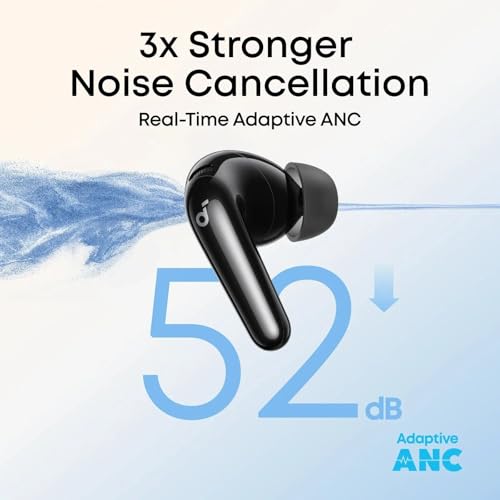 anker soundcore R60i NC, 6-Mics, Real-Time (ANC) Adaptive Noise Cancelling, Hi-Res Sound, Wireless Bluetooth Earbuds, Translation Earbuds, 50H Playtime,(black)|B0GNSJBNQM