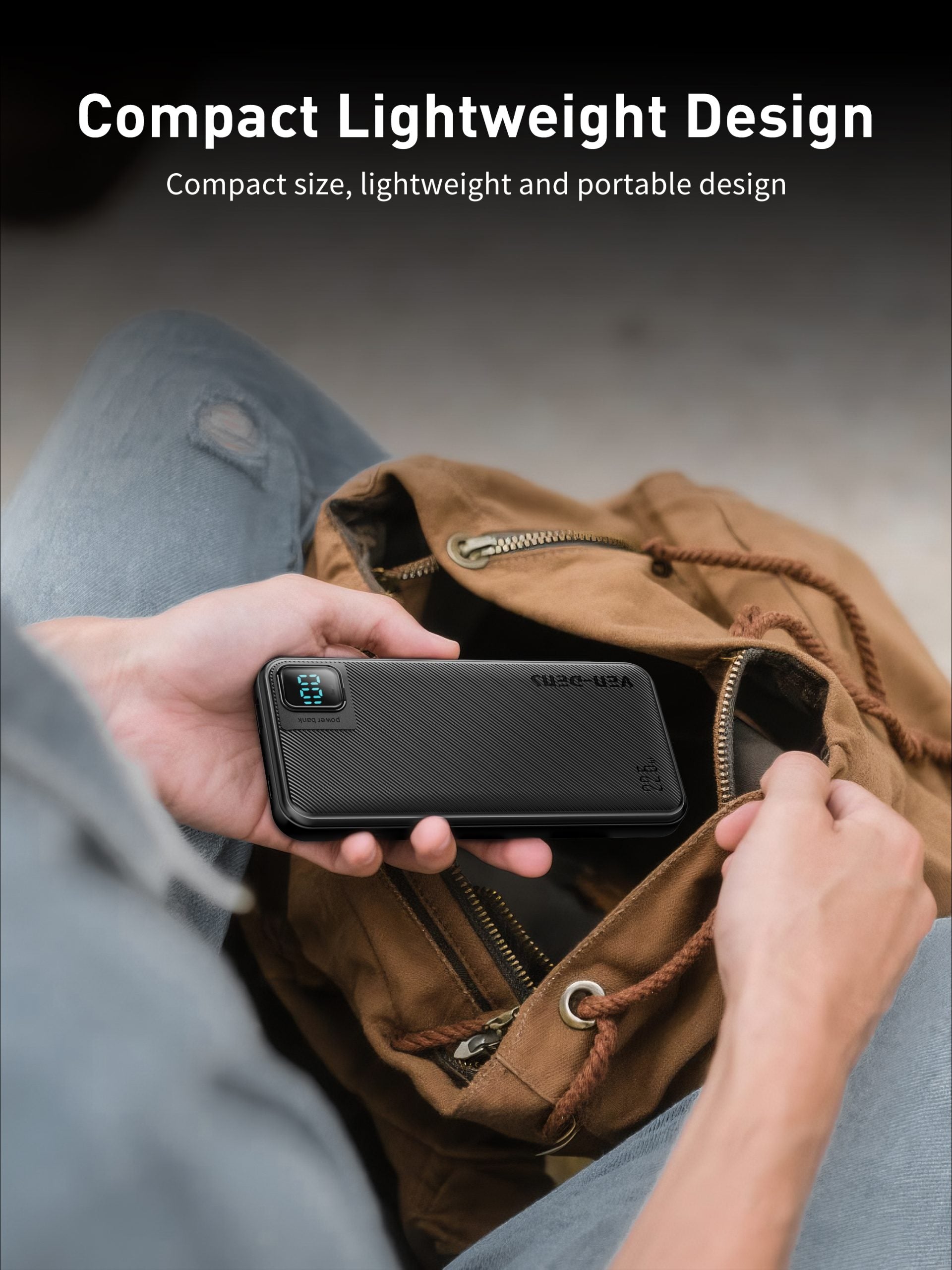 Ven-Dens 22.5W Fast Charging 20000mAh Power Bank | Built in Cables, Multi Device Charging, Digital Display, High Capacity, Lightweight, Universal Power Bank  VD-PB061