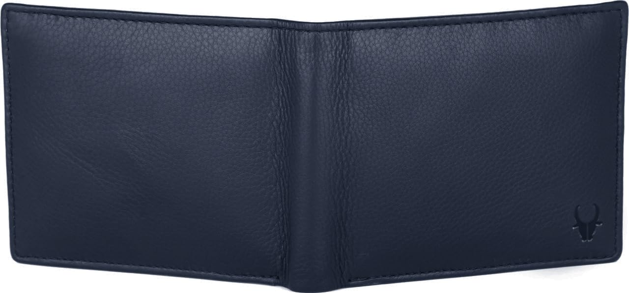 WildHorn Wallet for Men Leather Original, Mens Wallet, Leather Wallets for Men Stylish, Bi-Fold Wallets for Man, 9 Card Slots, Secret Card Slots, Coin Pocket, Gift for Mens (Blue)