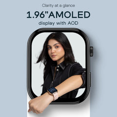 Noise Pulse 4 Max Smart Watch with AI Create, Unlimited Watch Faces, AI Search, 1.96" AMOLED Display, Functional Crown, Premium Metallic Finish, Health Suite (Space Blue)