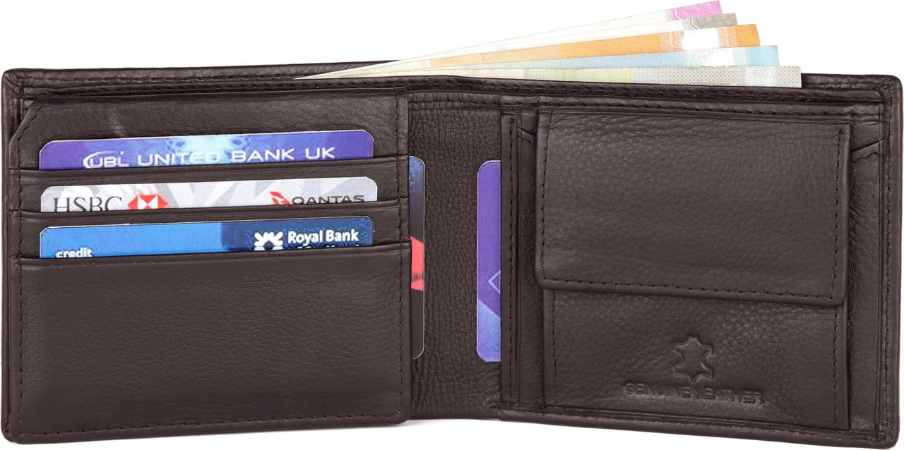WildHorn Wallet for Men Leather Original, Mens Wallet, Leather Wallets for Men Stylish, Bi-Fold Wallets for Man, 9 Card Slots, Secret Card Slots, Coin Pocket, Gift for Mens (Brown)