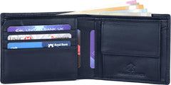 WildHorn Wallet for Men Leather Original, Mens Wallet, Leather Wallets for Men Stylish, Bi-Fold Wallets for Man, 9 Card Slots, Secret Card Slots, Coin Pocket, Gift for Mens (Blue)