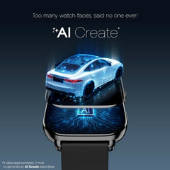 Noise Pulse 4 Max Smart Watch with AI Create, Unlimited Watch Faces, AI Search, 1.96" AMOLED Display, Functional Crown, Premium Metallic Finish, Health Suite (Space Blue)