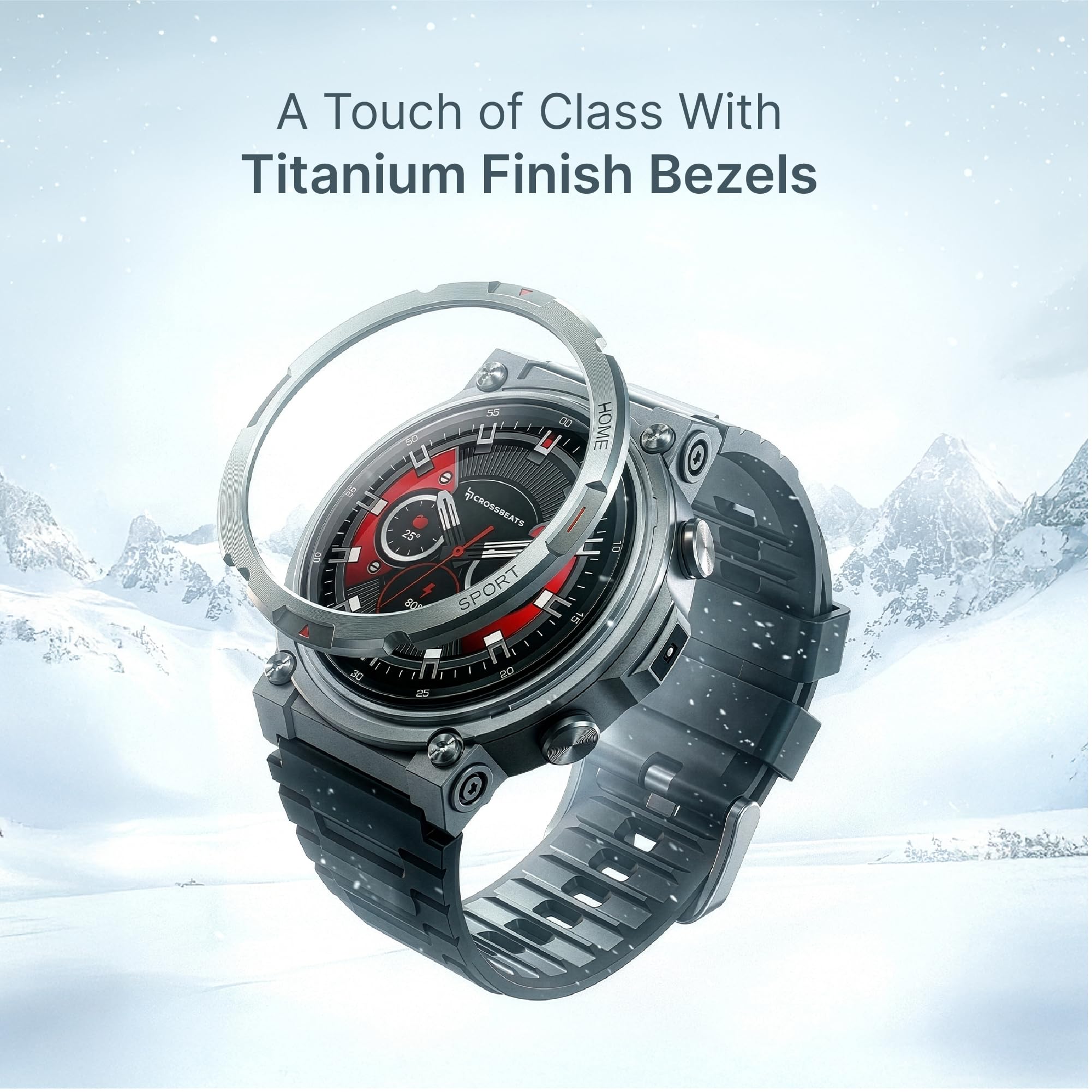 CrossBeats Everest 2.0 | Latest 2026 Smart Watch for man | 1.43" AMOLED Always ON Display Bluetooth Calling Rugged Outdoor Smartwatch | Upto 15 Days Battery Life 100+ Sports Mode Flash Light (Black)