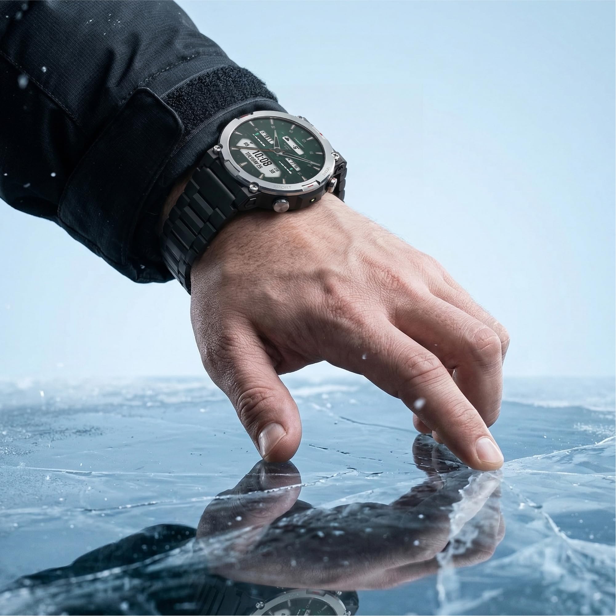 CrossBeats Everest 2.0 | Latest 2026 Smart Watch for man | 1.43" AMOLED Always ON Display Bluetooth Calling Rugged Outdoor Smartwatch | Upto 15 Days Battery Life 100+ Sports Mode Flash Light (Black)