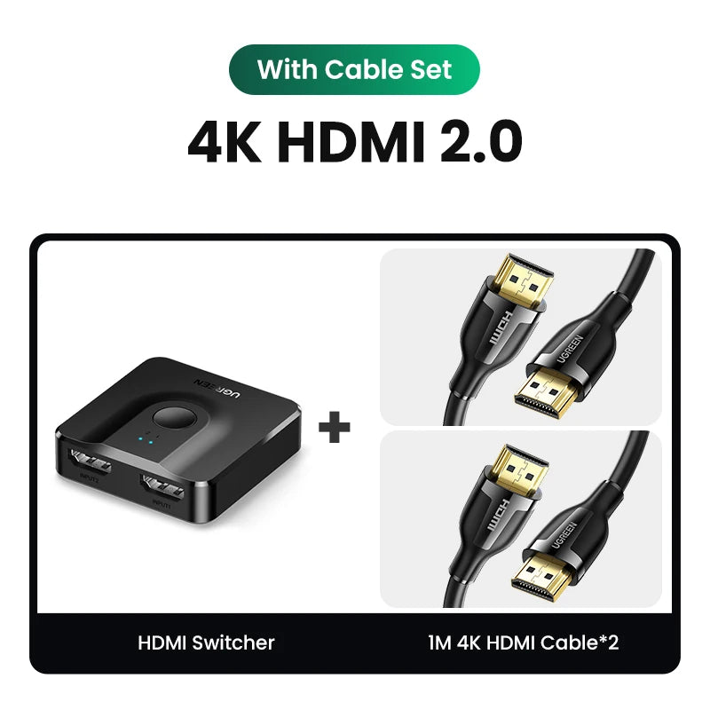 UGREEN 8K HDMI 2.1 Switch 2 in 1 Out | 4K 120Hz Bi-Directional HDMI Switcher | Ultra HD Splitter for PS5 Xbox Series X | High-Speed Video Selector for TV Monitor
