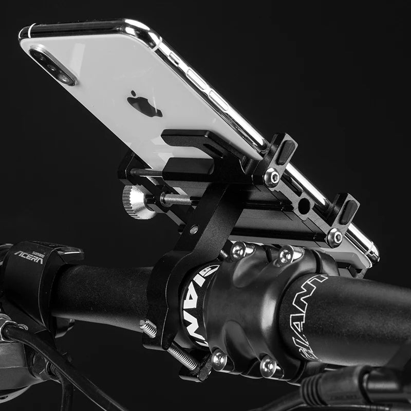 ROCKBROS Motorcycle & Bicycle Phone Holder | CNC Aluminum Alloy Smartphone Mount with Five-Claw Mechanical Grip | Secure Handlebar Phone Bracket for Electric Bike, MTB & Motorcycle