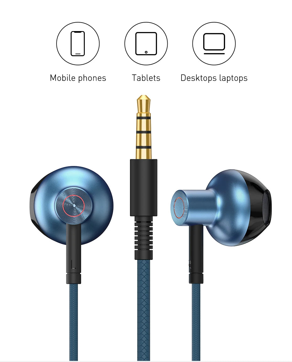 Baseus H19 Wired Earphones | 6D Stereo Bass In-Ear Headphones with Microphone | 3.5mm Jack Earbuds for Xiaomi Samsung Android Smartphones | Clear Sound Music & Calling Headset