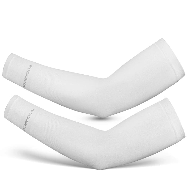 ROCKBROS Ice Silk Cycling Arm Sleeves | Breathable Summer UV Protection Arm Cover Sleeves | Lightweight Sun Protection Sports Sleeves for MTB Road Bike Cycling