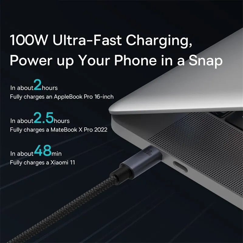 Baseus 100W USB C to USB C Cable | 100W PD Fast Charging Type C to Type C Cable | High-Speed Charging & Data Transfer Cable for iPhone MacBook Xiaomi Samsung | Durable Universal USB C Charging Cable