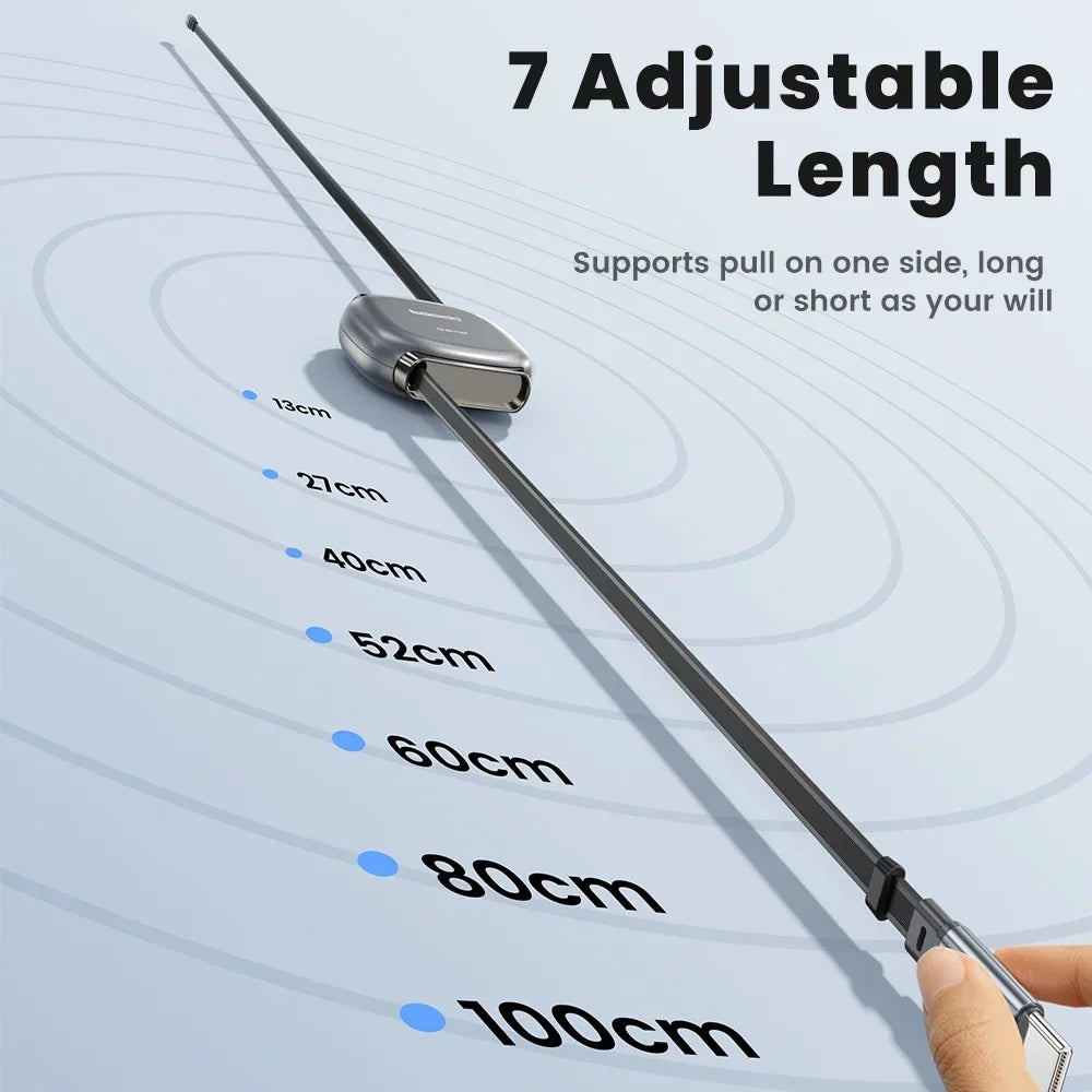 Toocki 100W PD Fast Charging Type C Retractable Cable for iPhone 16 15 Pro Max Samsung Mini USB C Charger Data Cable 480Mbps
