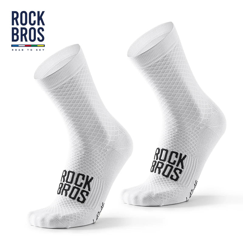 ROCKBROS Cycling Socks | Breathable Shock Absorbing Sports Bike Socks | High Elasticity Outdoor Cycling Socks with Comfortable Fabric | Lightweight Athletic Socks for Cycling, Running & Fitness
