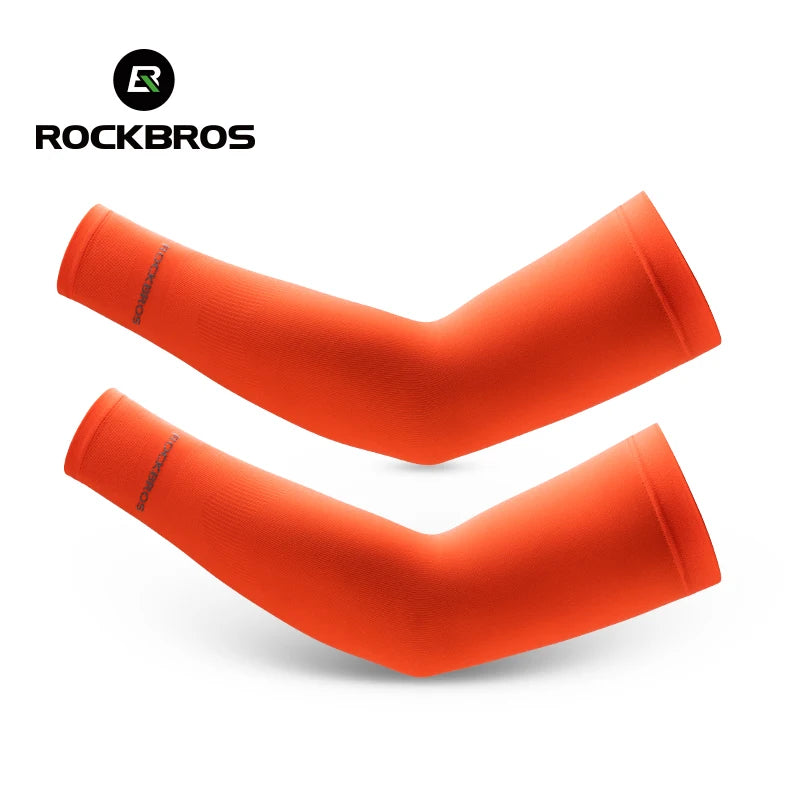 ROCKBROS Ice Silk Cycling Arm Sleeves | Breathable Summer UV Protection Arm Cover Sleeves | Lightweight Sun Protection Sports Sleeves for MTB Road Bike Cycling