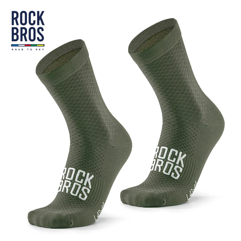 ROCKBROS Cycling Socks | Breathable Shock Absorbing Sports Bike Socks | High Elasticity Outdoor Cycling Socks with Comfortable Fabric | Lightweight Athletic Socks for Cycling, Running & Fitness