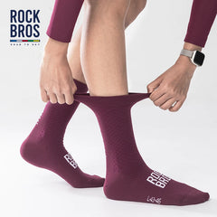 ROCKBROS Cycling Socks | Breathable Shock Absorbing Sports Bike Socks | High Elasticity Outdoor Cycling Socks with Comfortable Fabric | Lightweight Athletic Socks for Cycling, Running & Fitness