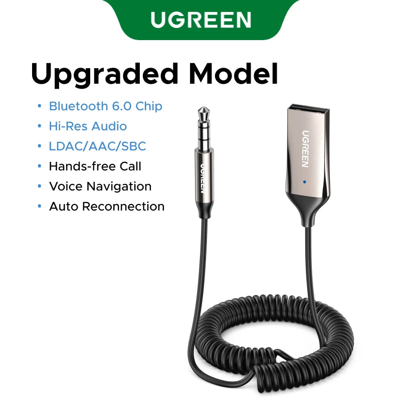 UGREEN Bluetooth 6.0 5.4 3.5mm USB For Car Speaker