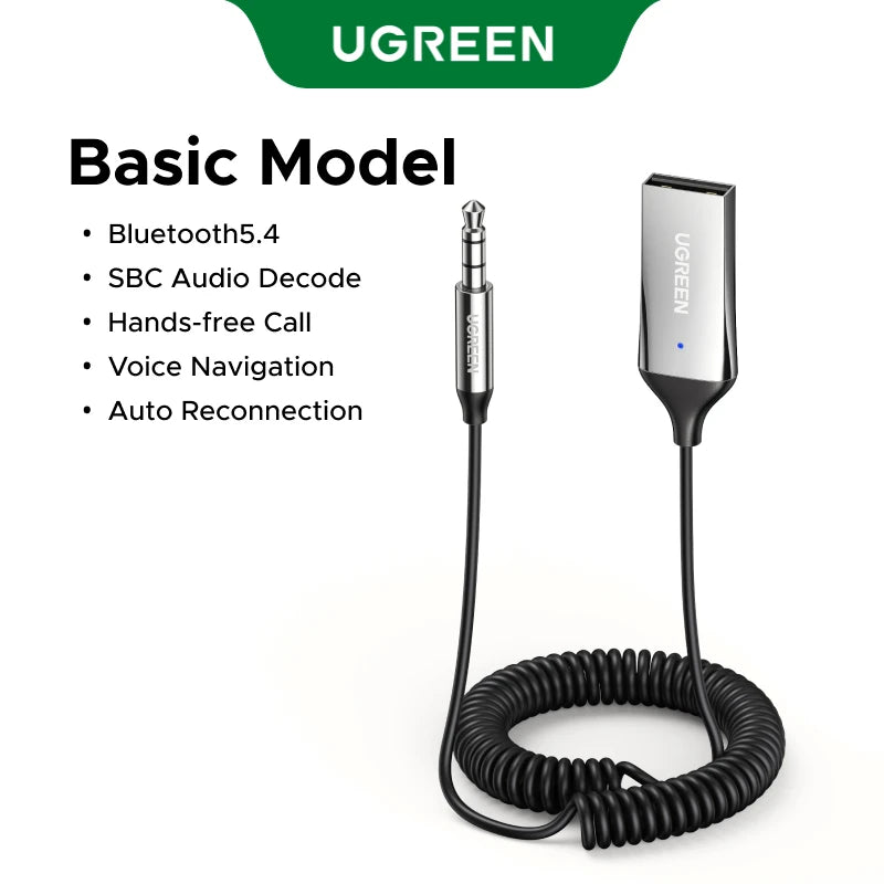 UGREEN Bluetooth 6.0 5.4 3.5mm USB For Car Speaker