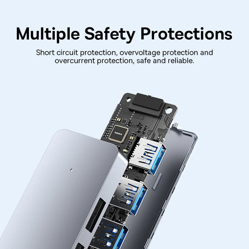 Baseus 4 Port USB Hub | USB 3.0 High Speed Multi Port USB Splitter Adapter | Compact USB Hub for Laptop MacBook Xiaomi Lenovo PC Computer Accessories