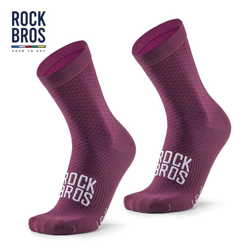 ROCKBROS Cycling Socks | Breathable Shock Absorbing Sports Bike Socks | High Elasticity Outdoor Cycling Socks with Comfortable Fabric | Lightweight Athletic Socks for Cycling, Running & Fitness