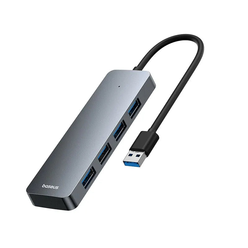 Baseus 4 Port USB Hub | USB 3.0 High Speed Multi Port USB Splitter Adapter | Compact USB Hub for Laptop MacBook Xiaomi Lenovo PC Computer Accessories