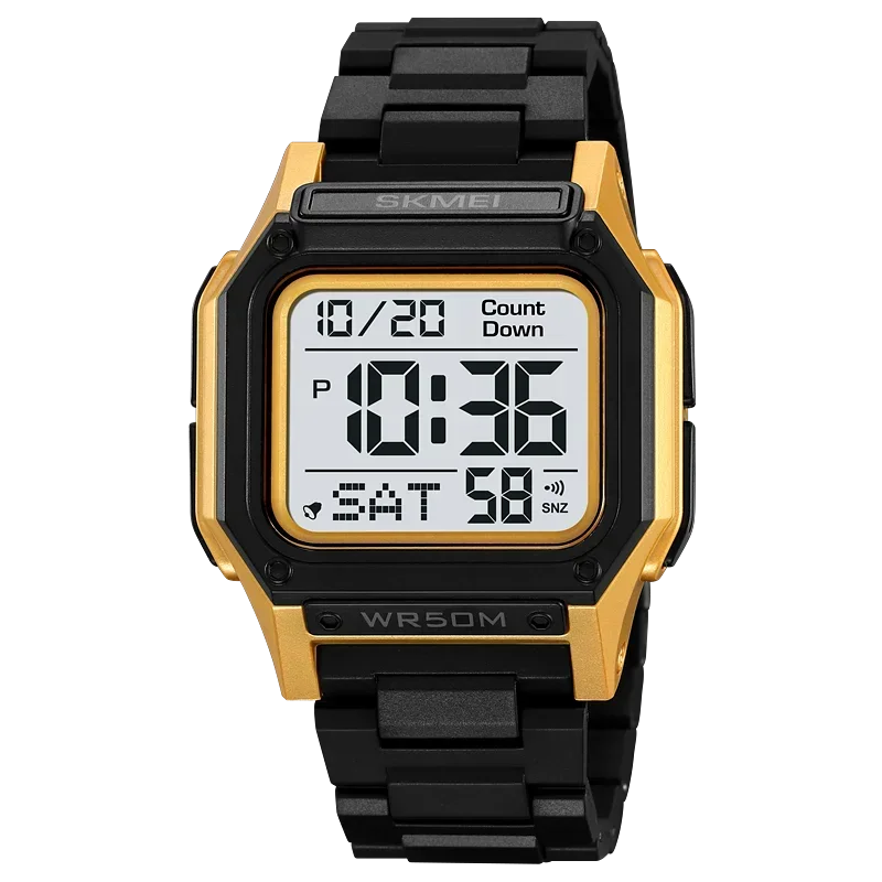 SKMEI 2264 Digital Sports Watch for Men | Backlight Stopwatch & Countdown Timer Wristwatch | 5Bar Waterproof Electronic Watch with Alarm | Casual Outdoor Sports Watch for Men