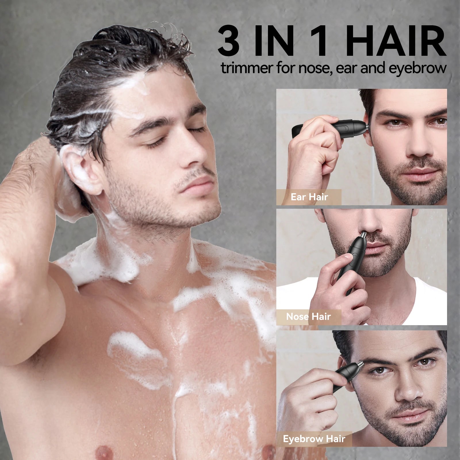 MAXGROOM Rechargeable Nose Hair Trimmer for Men | 360° Rotating Dual-Blade Electric Nose & Eyebrow Hair Trimmer | Safe Painless Precision Grooming Shaver | Compact Cordless Personal Care Trimmer