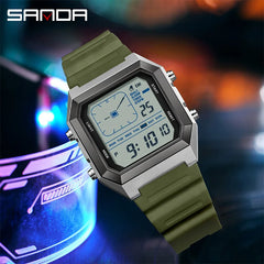 SANDA 6307 Digital Sports Watch for Men | Multifunction Chronograph Electronic Watch with Luminous Display & Calendar | Waterproof Outdoor Wristwatch | Fashion Casual Sports Watch
