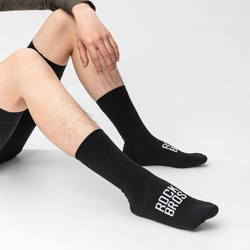 ROCKBROS Cycling Socks | Breathable Shock Absorbing Sports Bike Socks | High Elasticity Outdoor Cycling Socks with Comfortable Fabric | Lightweight Athletic Socks for Cycling, Running & Fitness