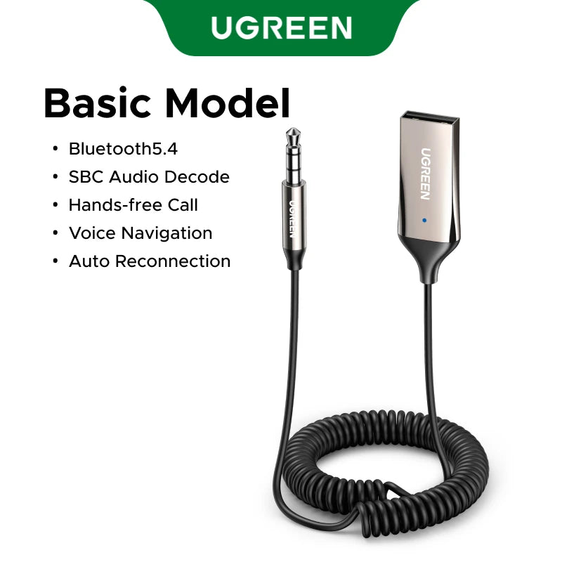 UGREEN Bluetooth 6.0 5.4 3.5mm USB For Car Speaker