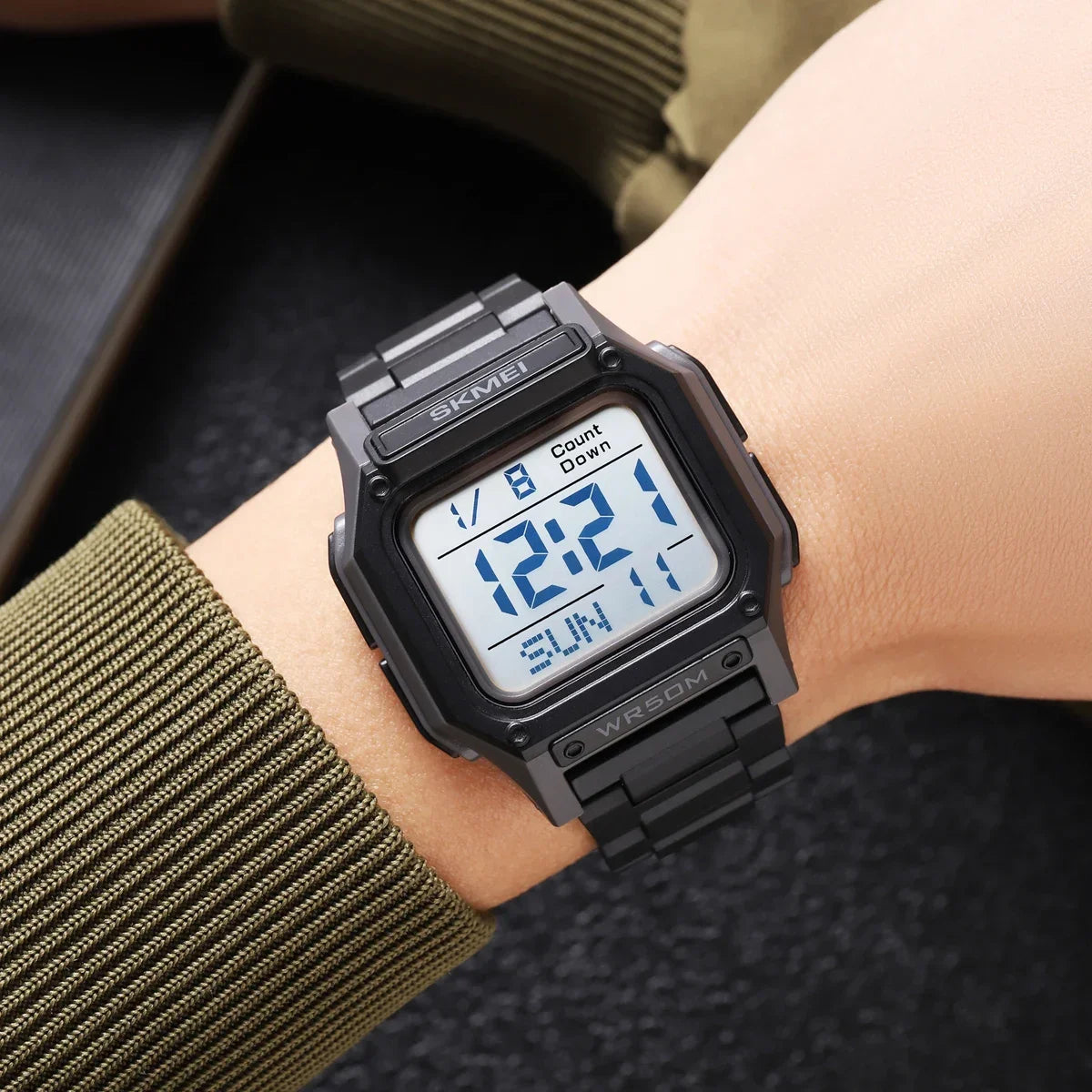 SKMEI 2264 Digital Sports Watch for Men | Backlight Stopwatch & Countdown Timer Wristwatch | 5Bar Waterproof Electronic Watch with Alarm | Casual Outdoor Sports Watch for Men