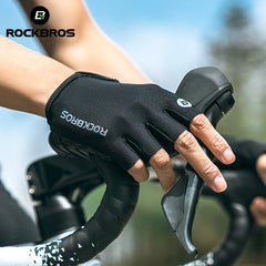ROCKBROS Half Finger Cycling Gloves | Breathable Summer Anti-Slip Shockproof Bike Gloves with SBR Padded Palm | Comfortable Lightweight MTB Road Bicycle Riding Gloves