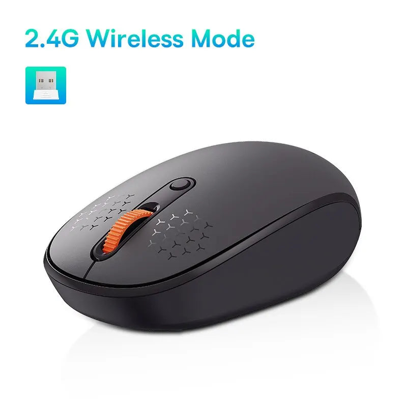 Baseus F01B Wireless Bluetooth Mouse | Silent Click 1600 DPI Computer Mouse | 2.4G Bluetooth Dual Mode Wireless Mouse | Ergonomic Portable Mouse for MacBook Laptop Tablet PC Gaming & Office Use