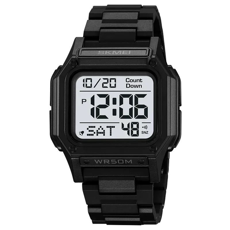 SKMEI 2264 Digital Sports Watch for Men | Backlight Stopwatch & Countdown Timer Wristwatch | 5Bar Waterproof Electronic Watch with Alarm | Casual Outdoor Sports Watch for Men