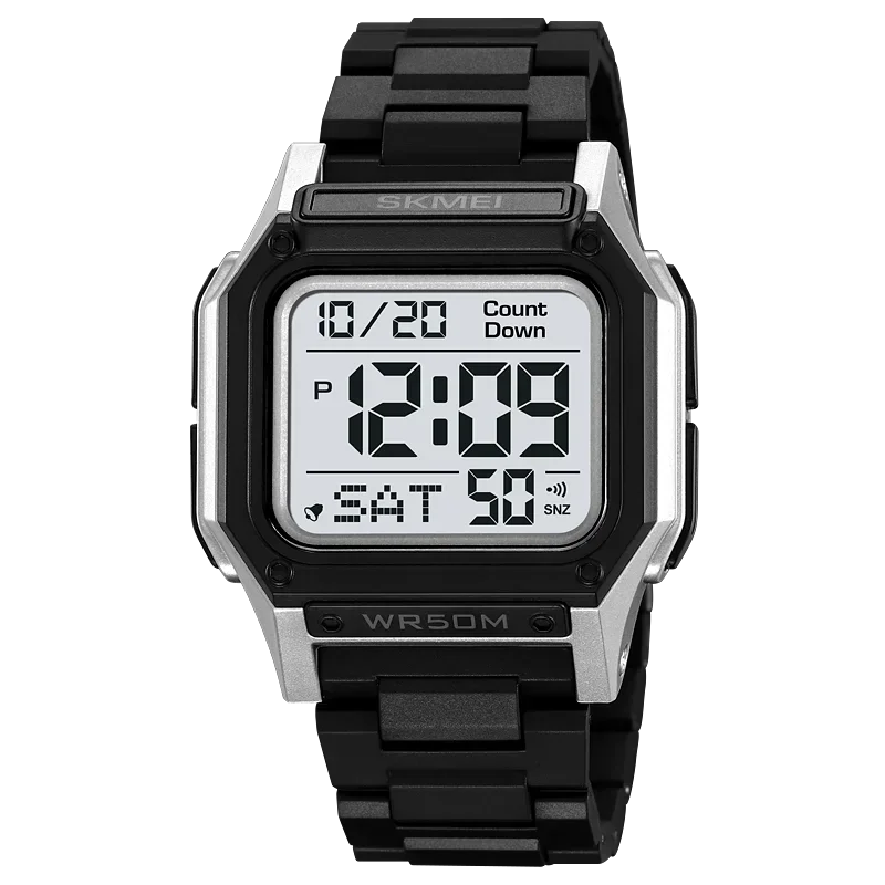 SKMEI 2264 Digital Sports Watch for Men | Backlight Stopwatch & Countdown Timer Wristwatch | 5Bar Waterproof Electronic Watch with Alarm | Casual Outdoor Sports Watch for Men