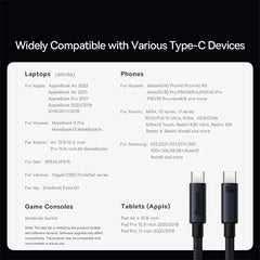 Baseus 100W USB C to USB C Cable | 100W PD Fast Charging Type C to Type C Cable | High-Speed Charging & Data Transfer Cable for iPhone MacBook Xiaomi Samsung | Durable Universal USB C Charging Cable