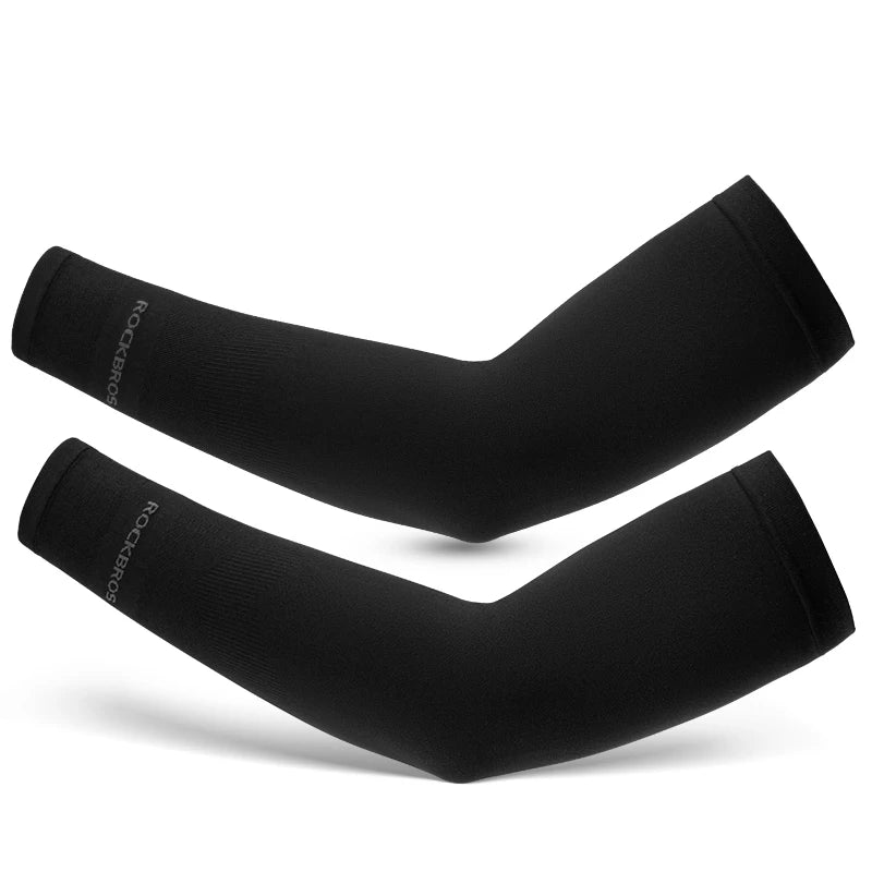 ROCKBROS Ice Silk Cycling Arm Sleeves | Breathable Summer UV Protection Arm Cover Sleeves | Lightweight Sun Protection Sports Sleeves for MTB Road Bike Cycling