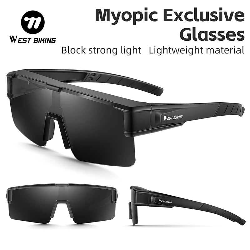 WEST BIKING Cycling Glasses | Fit Over Myopia Sunglasses for Men & Women | HD Polarized UV Protection Eyewear | Lightweight Sports Glasses for Cycling, Driving & Outdoor Activities