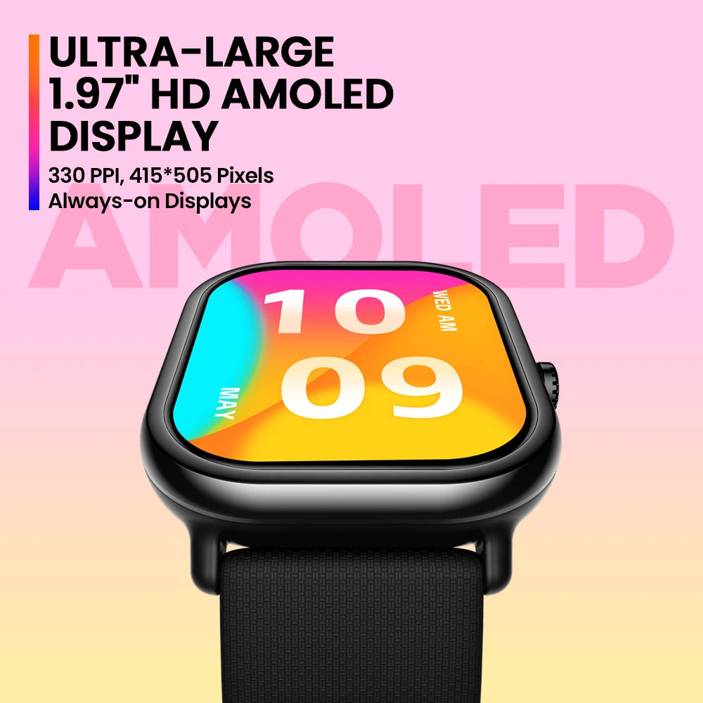 Zeblaze GTS 3 Pro Smart Watch | Voice Calling Bluetooth Smartwatch with Ultra-Large HD AMOLED Display | Advanced Health & Fitness Tracking Smartwatch for Men & Women | Stylish Fitness Watch