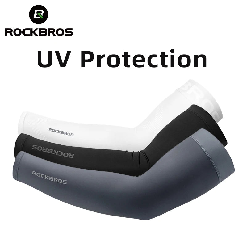 ROCKBROS Ice Fabric Arm Sleeves | Breathable Quick Dry UV400 Sun Protection Arm Covers | Lightweight Cooling Sports Sleeves for Running Cycling Camping | Comfortable Summer Outdoor Arm Protection Gear