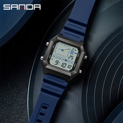 SANDA 6307 Digital Sports Watch for Men | Multifunction Chronograph Electronic Watch with Luminous Display & Calendar | Waterproof Outdoor Wristwatch | Fashion Casual Sports Watch